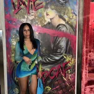 Farai London Blue-Green Gradient Mini Dress